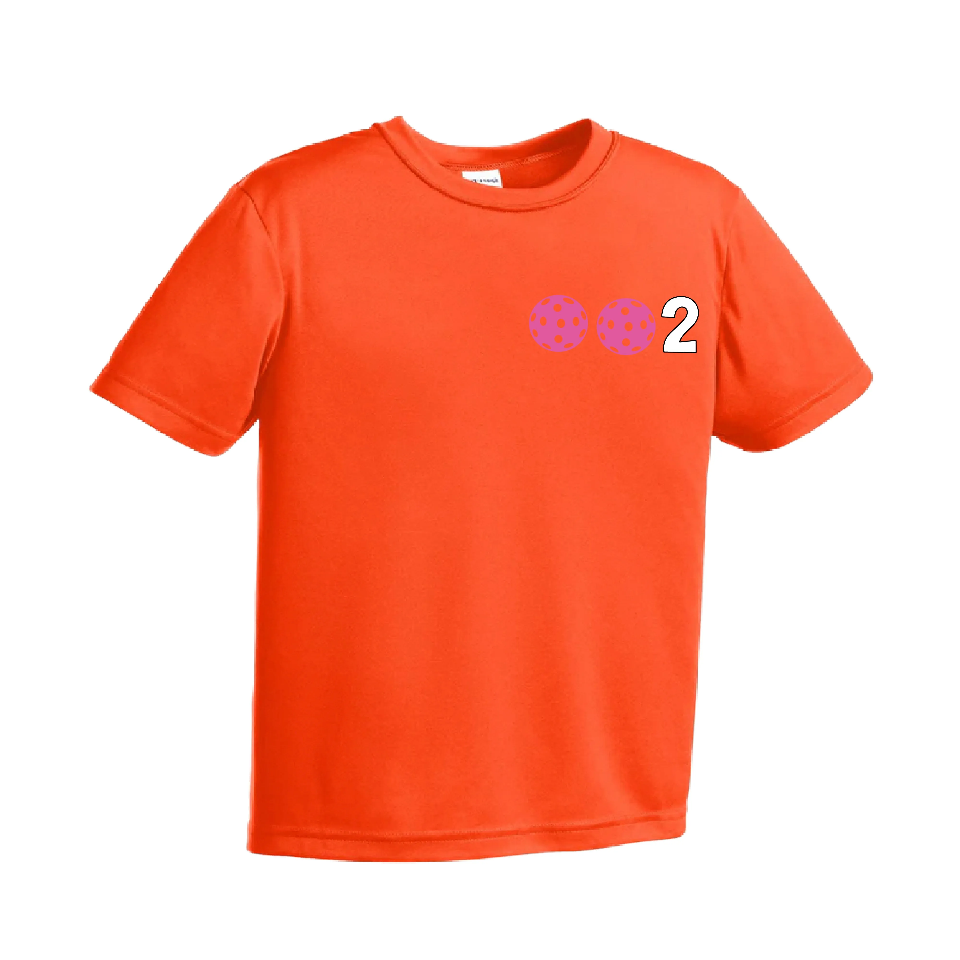 002 Pickleball (Colors Purple Rainbow Pink) | Youth Short Sleeve Pickleball Shirts | 100% Polyester